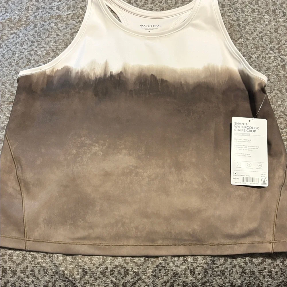 💕NWT! Athleta Women's Ombre Tank Top - Brown and Cream - Picture 4 of 5